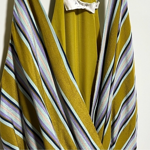 ASTR The Label Trendy Pleated front racerback bold retro stripes JUMPSUIT - Picture 2 of 12